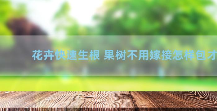 花卉快速生根 果树不用嫁接怎样包才发芽